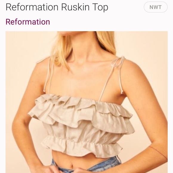 Reformation Cream Crop Top - Picture 1 of 4